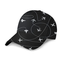 Thumbnail for Travel The World By Plane (Black)  Designed 3D Peaked Cap