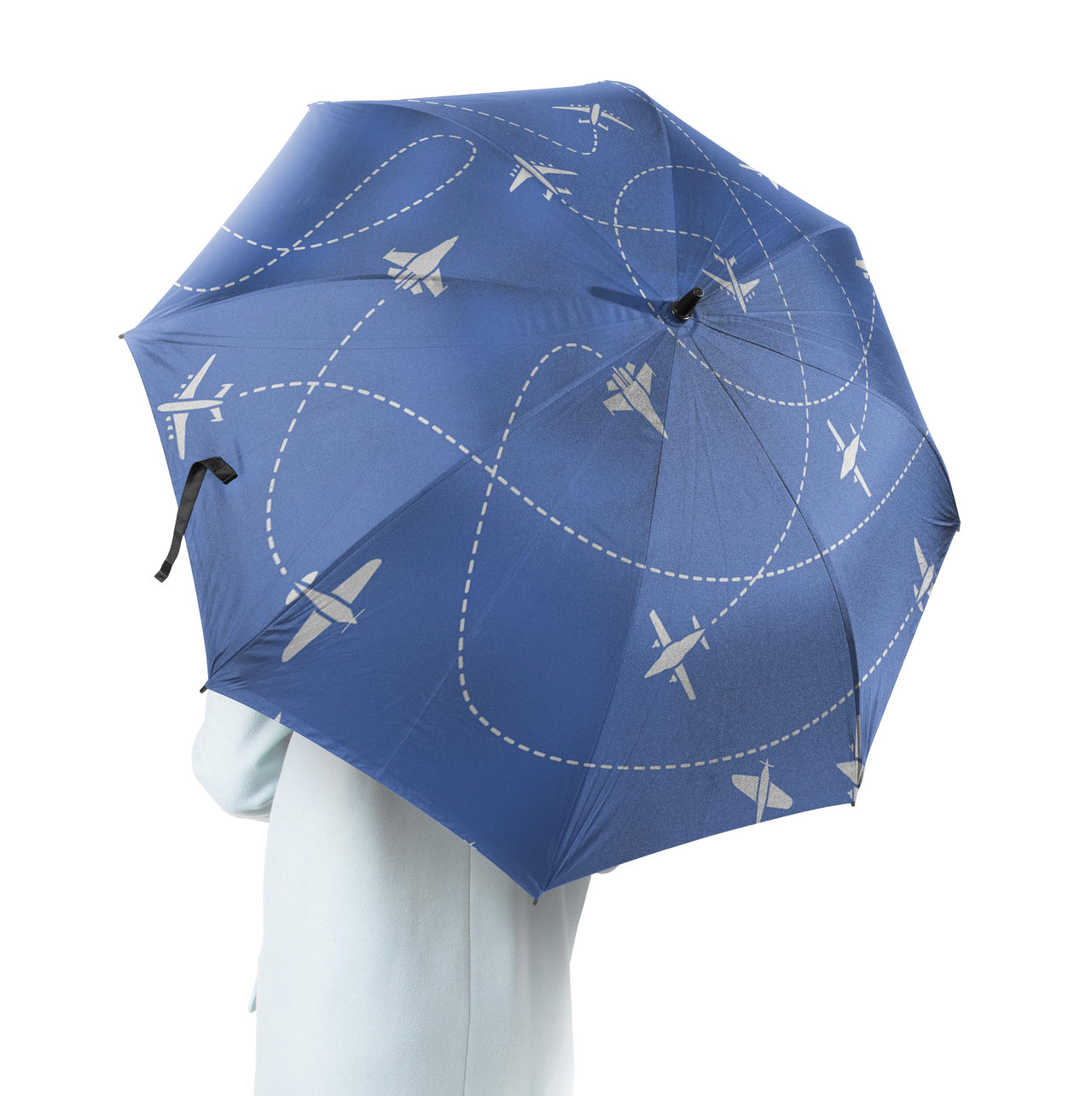 Travel The World By Plane (Blue) Designed Umbrella