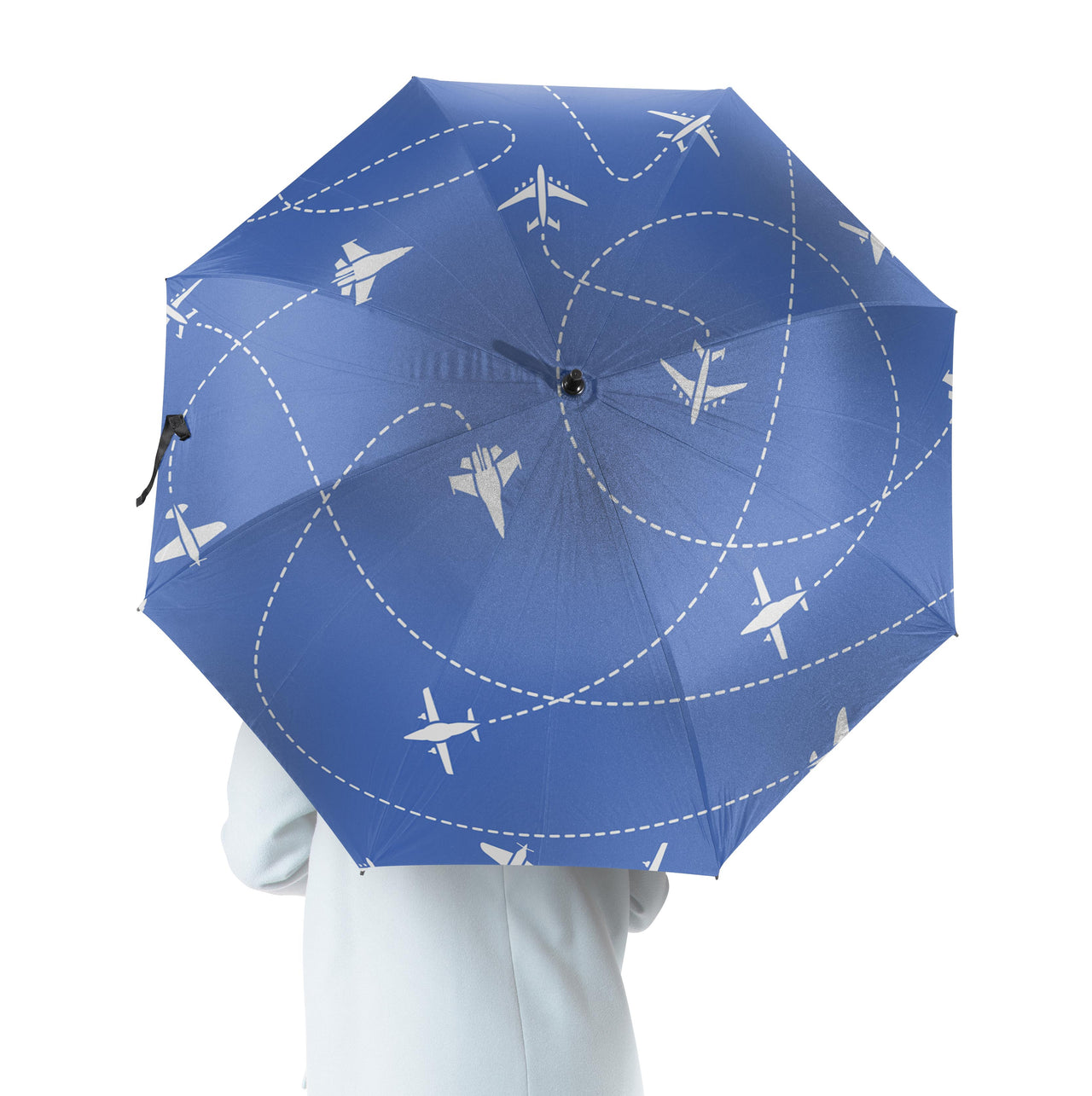 Travel The World By Plane (Blue) Designed Umbrella