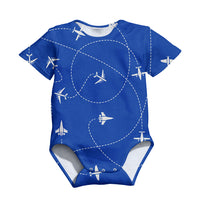 Thumbnail for Travel The World By Plane (Blue) Designed 3D Baby Bodysuits