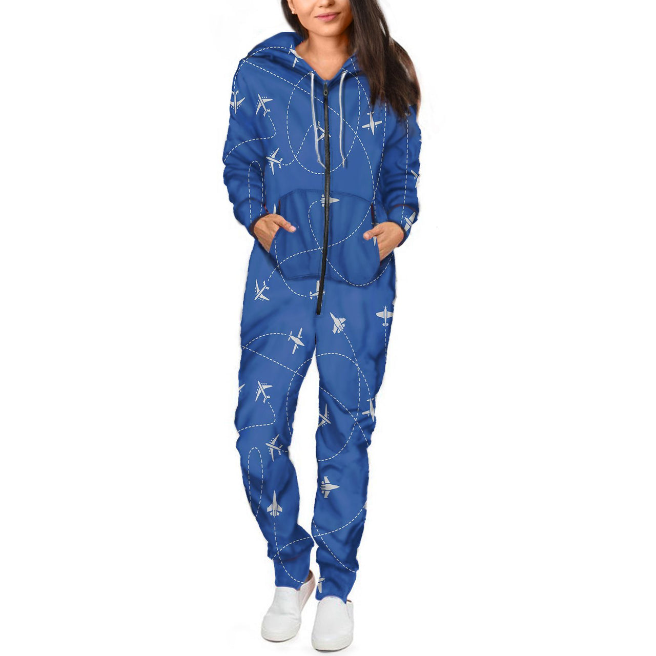 Travel The World By Plane (Blue) Designed Jumpsuit for Men & Women