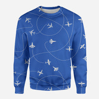 Thumbnail for Travel The World By Plane (Blue) Designed 3D Sweatshirts