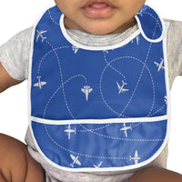 Thumbnail for Travel The World By Plane (Blue) Designed Baby Bib