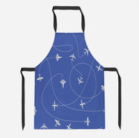 Thumbnail for Travel The World By Plane (Blue) Designed Kitchen Aprons