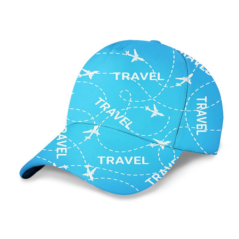 Travel & Planes Designed 3D Peaked Cap