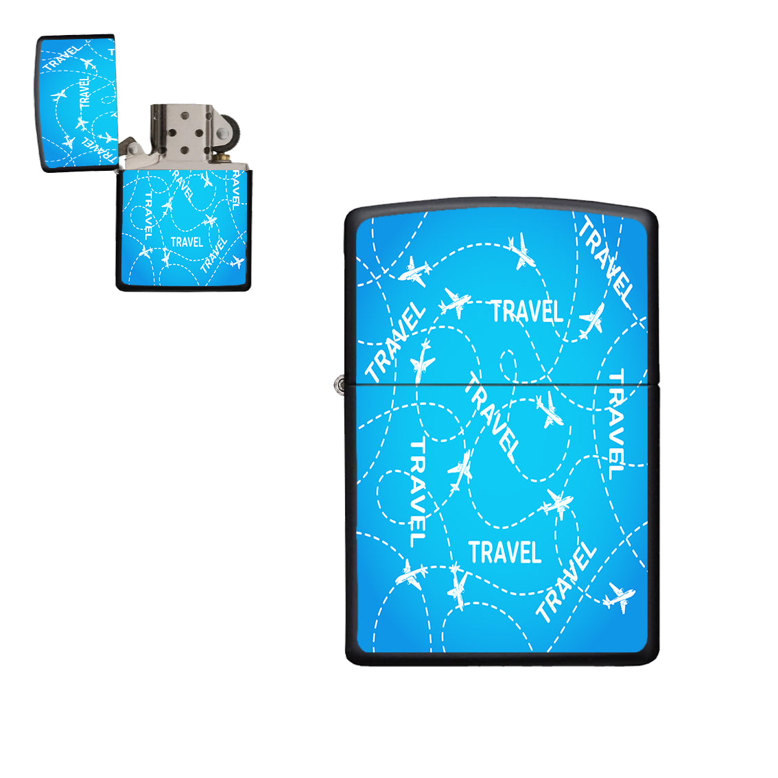 Travel & Planes Designed Metal Lighters
