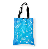 Thumbnail for Travel & Planes Designed Tote Bags