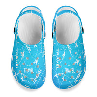 Thumbnail for Travel & Planes Designed Hole Shoes & Slippers (WOMEN)