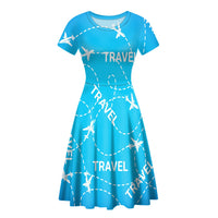 Thumbnail for Travel & Planes Designed Women Midi Dress