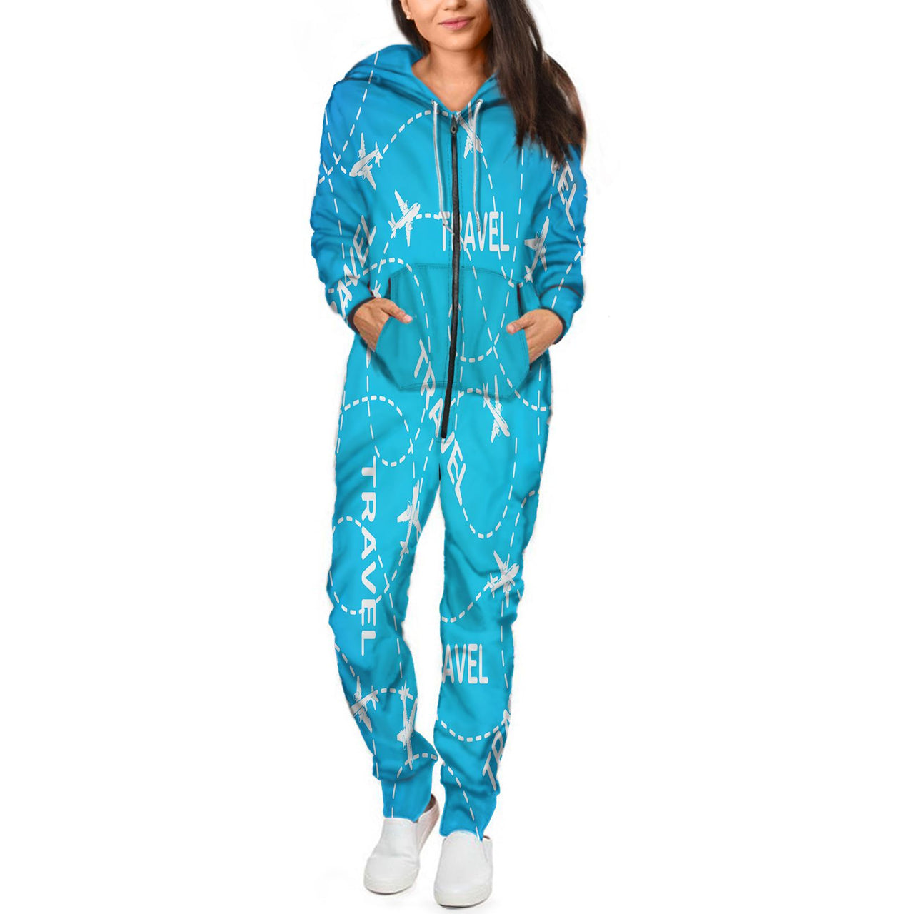 Travel & Planes Designed Jumpsuit for Men & Women