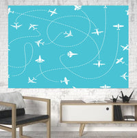 Thumbnail for Travel The The World By Plane Printed Canvas Posters (1 Piece) Aviation Shop 