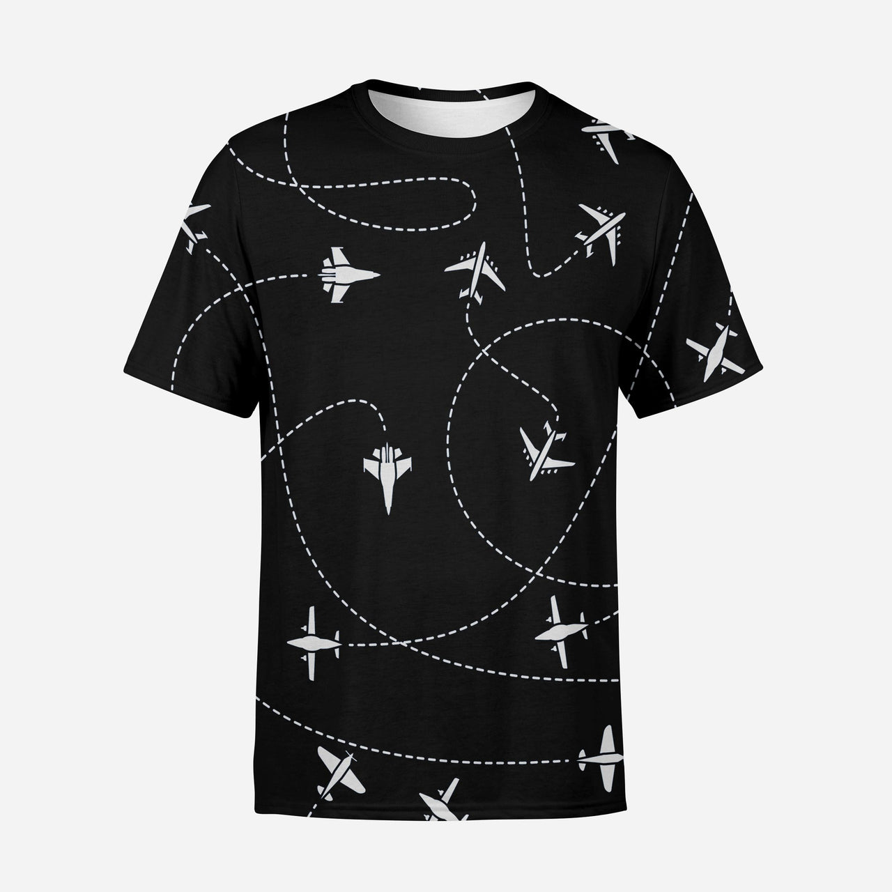 Travel The World By Plane (Black) Designed 3D T-Shirts