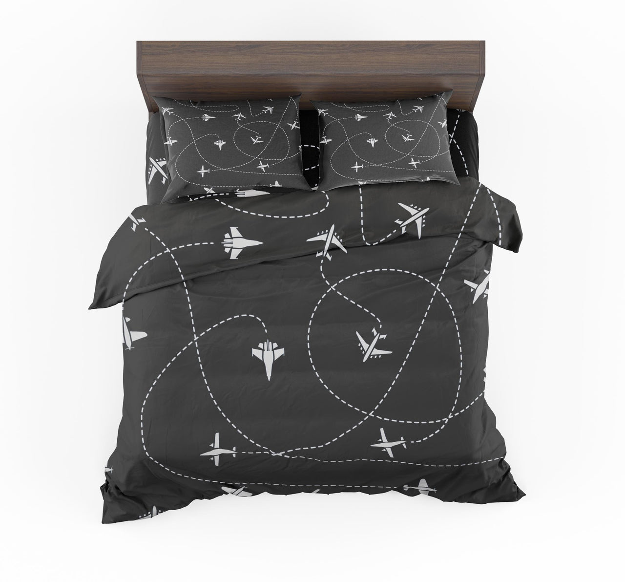 Travel The World By Plane (Black) Designed Bedding Sets