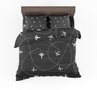 Thumbnail for Travel The World By Plane (Black) Designed Bedding Sets