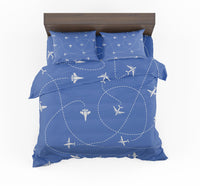 Thumbnail for Travel The World By Plane (Blue) Designed Bedding Sets
