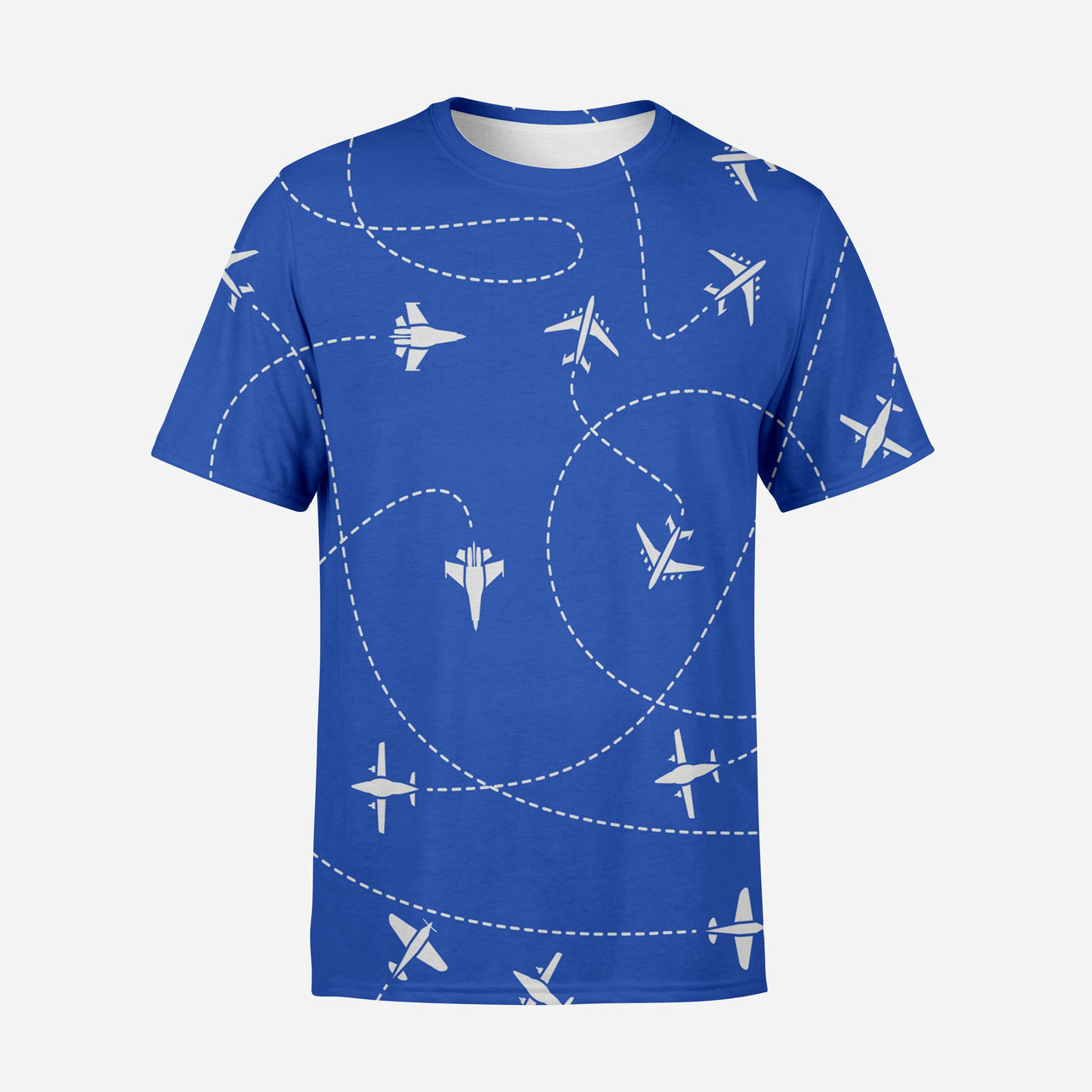 Travel The World By Plane (Blue) Designed 3D T-Shirts