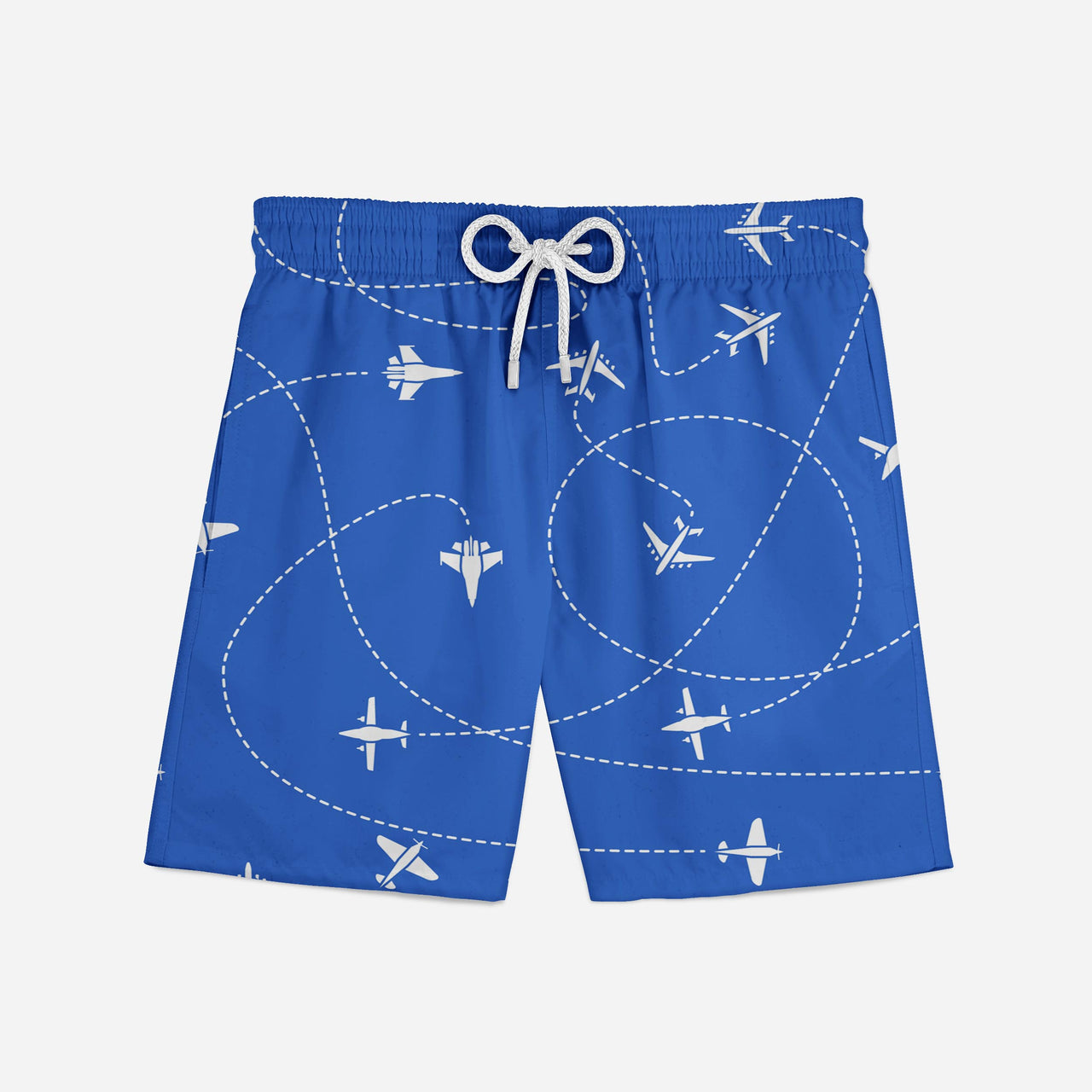 Travel The World By Plane (Blue) Designed Swim Trunks & Shorts