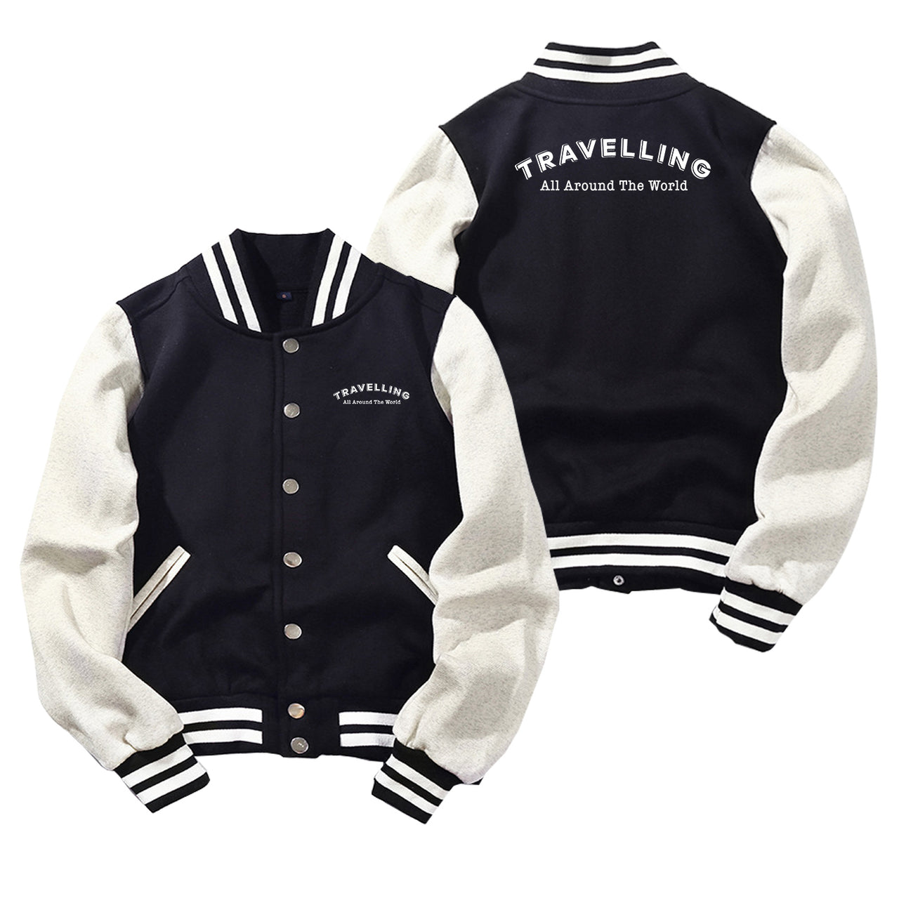 Travelling All Around The World Designed Baseball Style Jackets