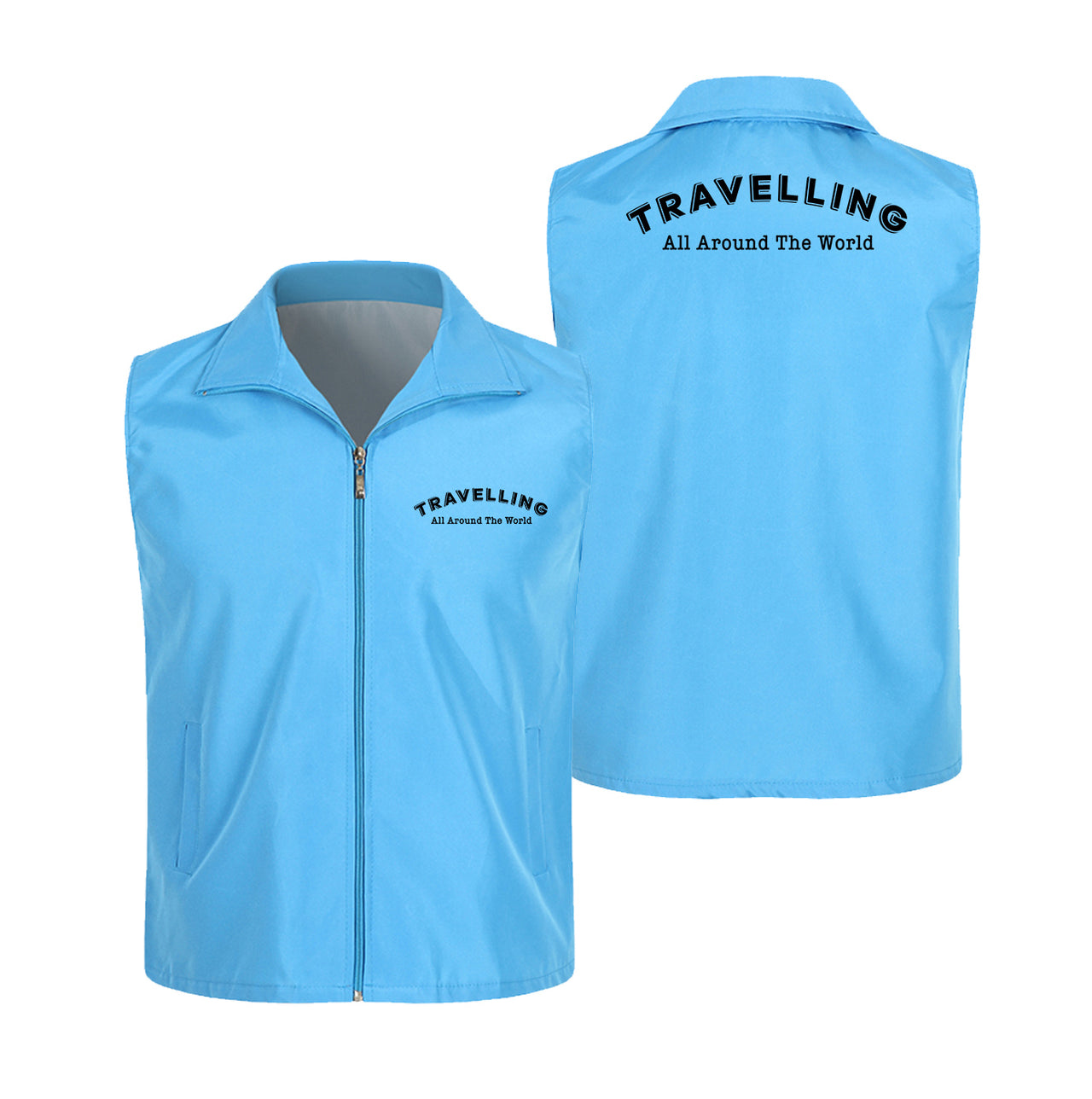 Travelling All Around The World Designed Thin Style Vests