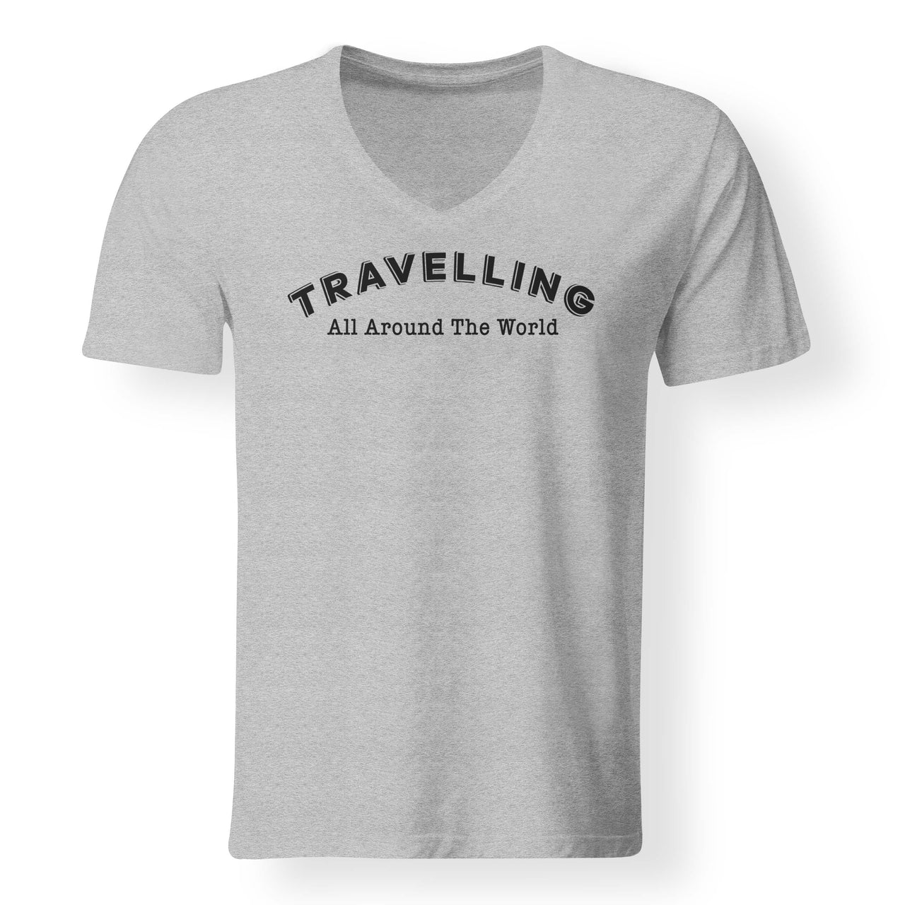Travelling All Around The World Designed V-Neck T-Shirts