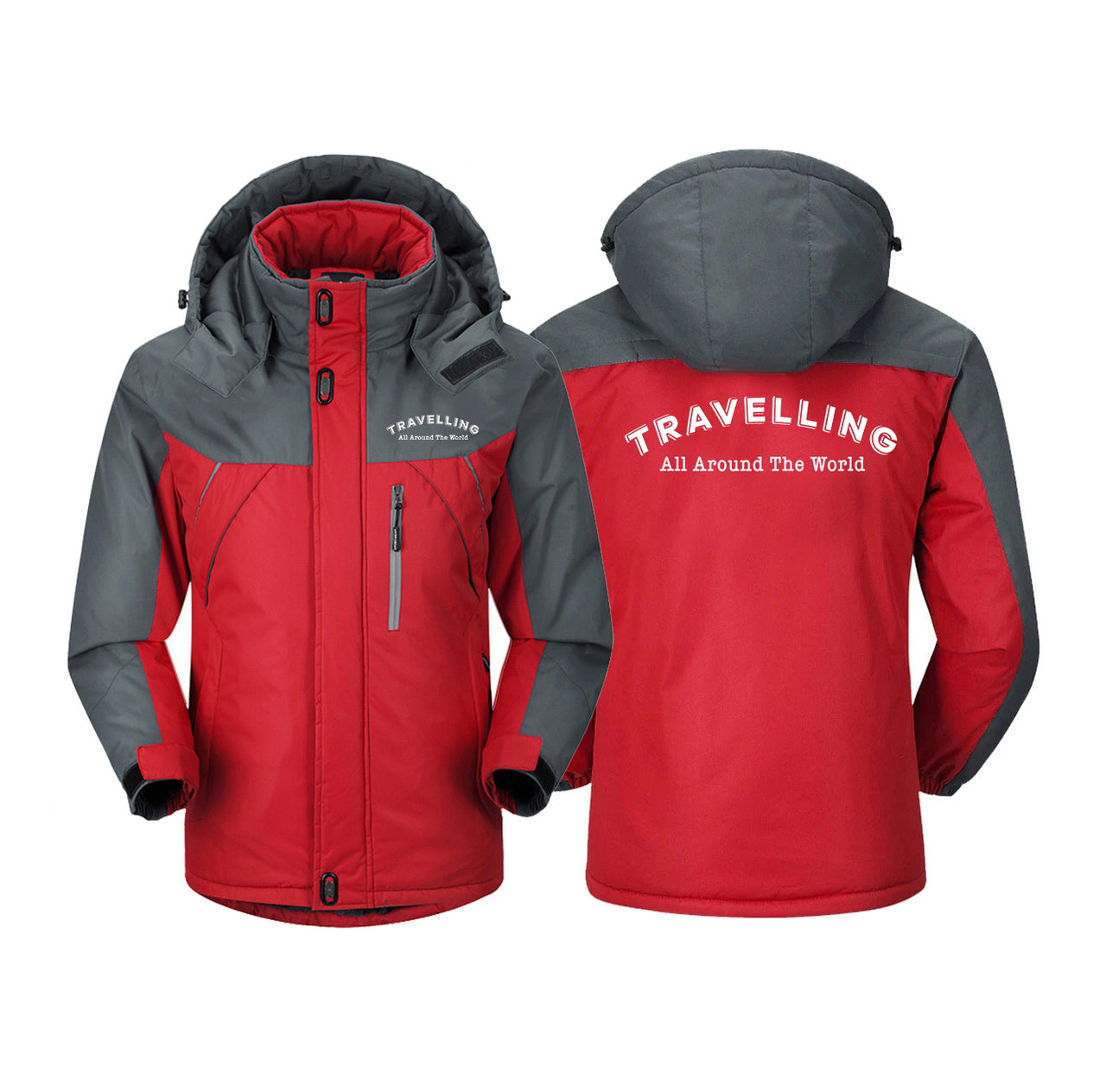 Travelling All Around The World Designed Thick Winter Jackets