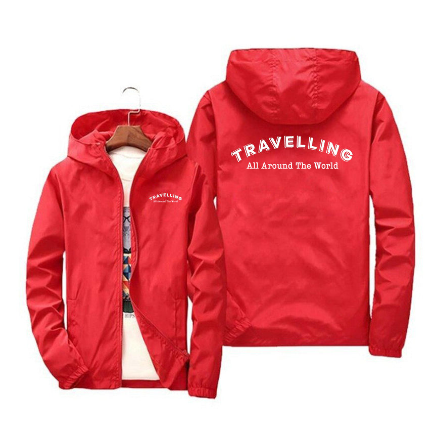 Travelling All Around The World Designed Windbreaker Jackets