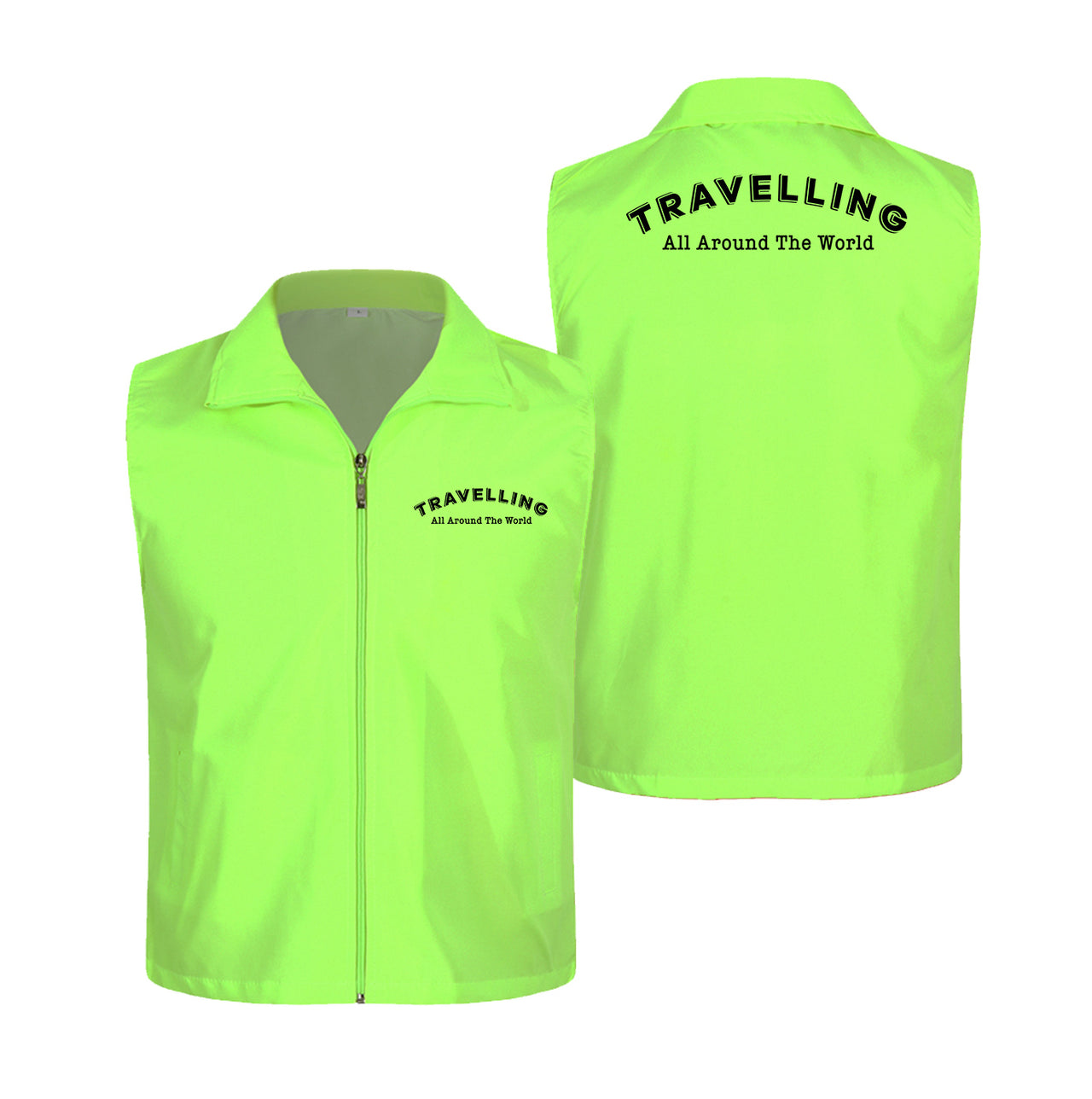 Travelling All Around The World Designed Thin Style Vests