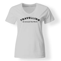 Thumbnail for Travelling All Around The World Designed V-Neck T-Shirts