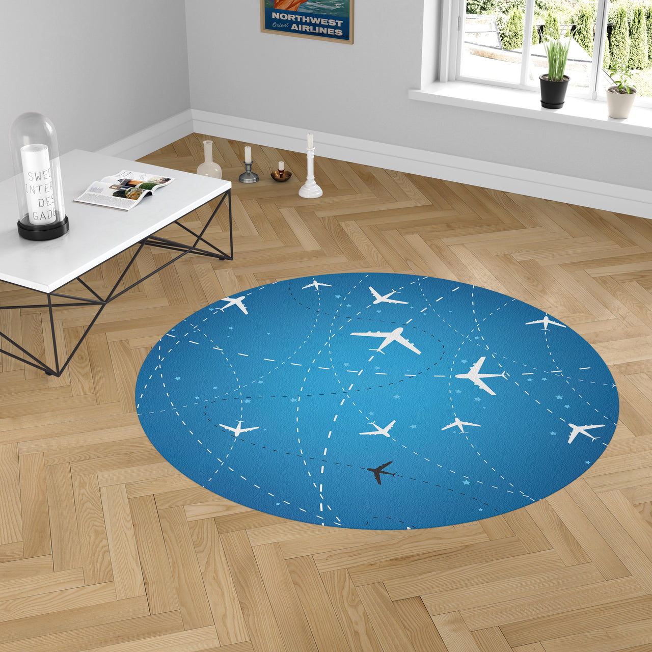 Travelling with Aircraft Designed Carpet & Floor Mats (Round)