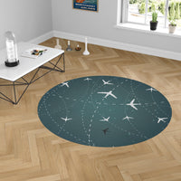 Thumbnail for Travelling with Aircraft (Green) Carpet & Floor Mats (Round)