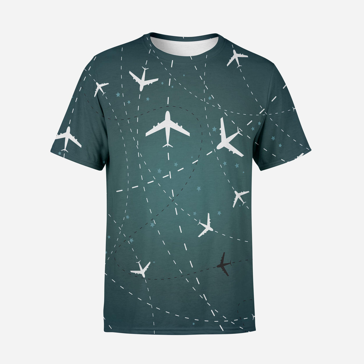 Travelling with Aircraft (Green) Designed 3D T-Shirts