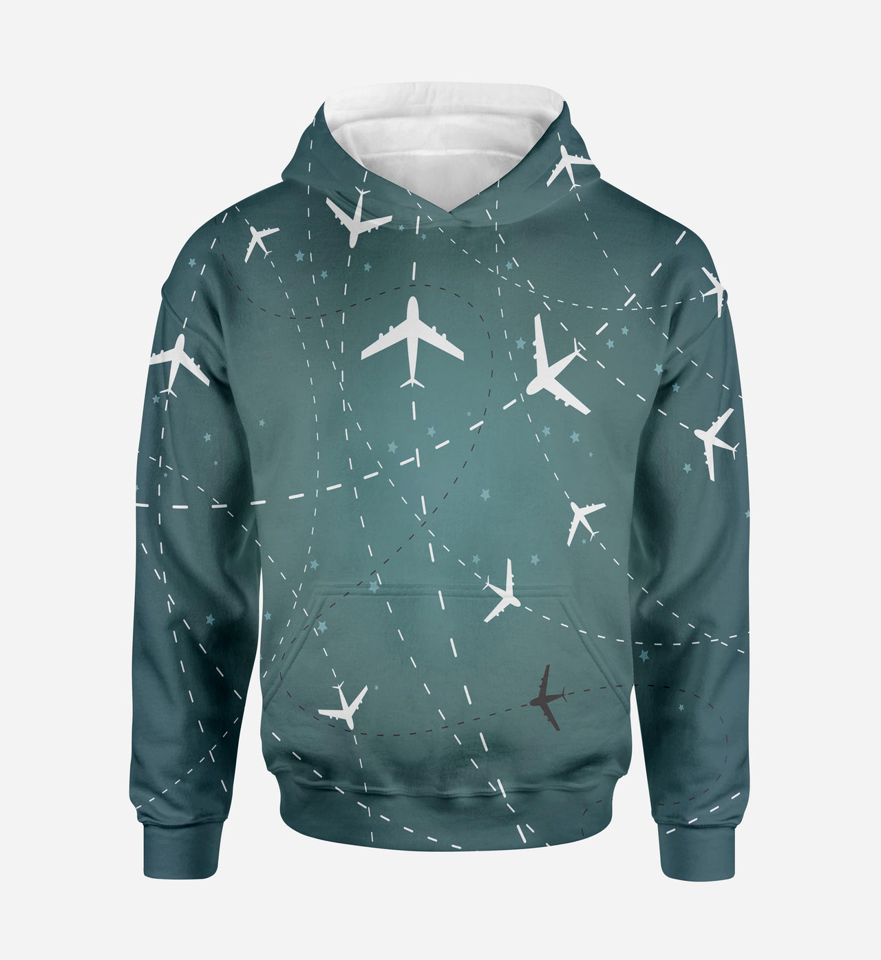 Travelling with Aircraft (Green) Printed 3D Hoodies