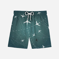 Thumbnail for Travelling with Aircraft (Green) Designed Swim Trunks & Shorts