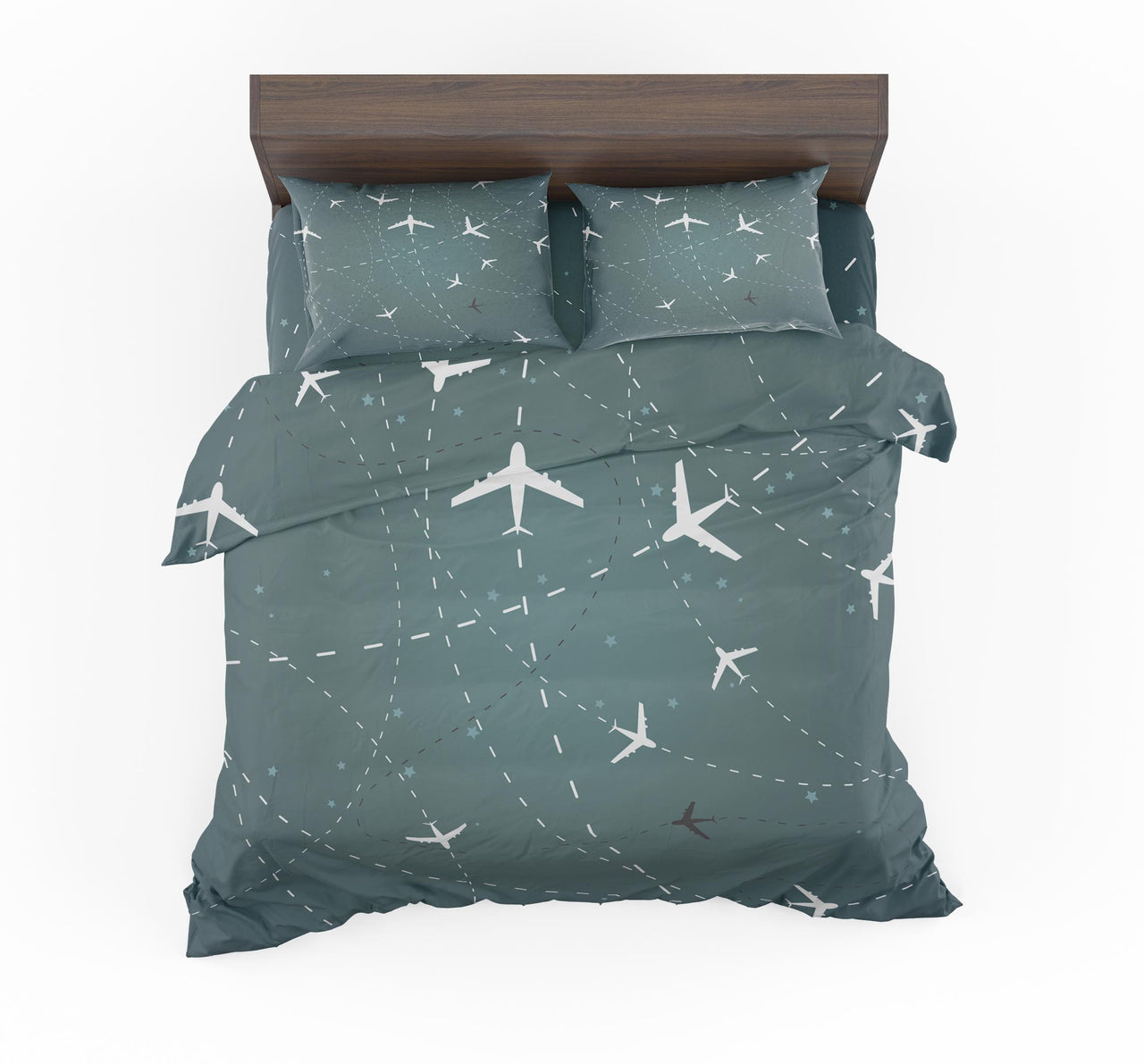 Travelling with Aircraft (Green) Designed Bedding Sets