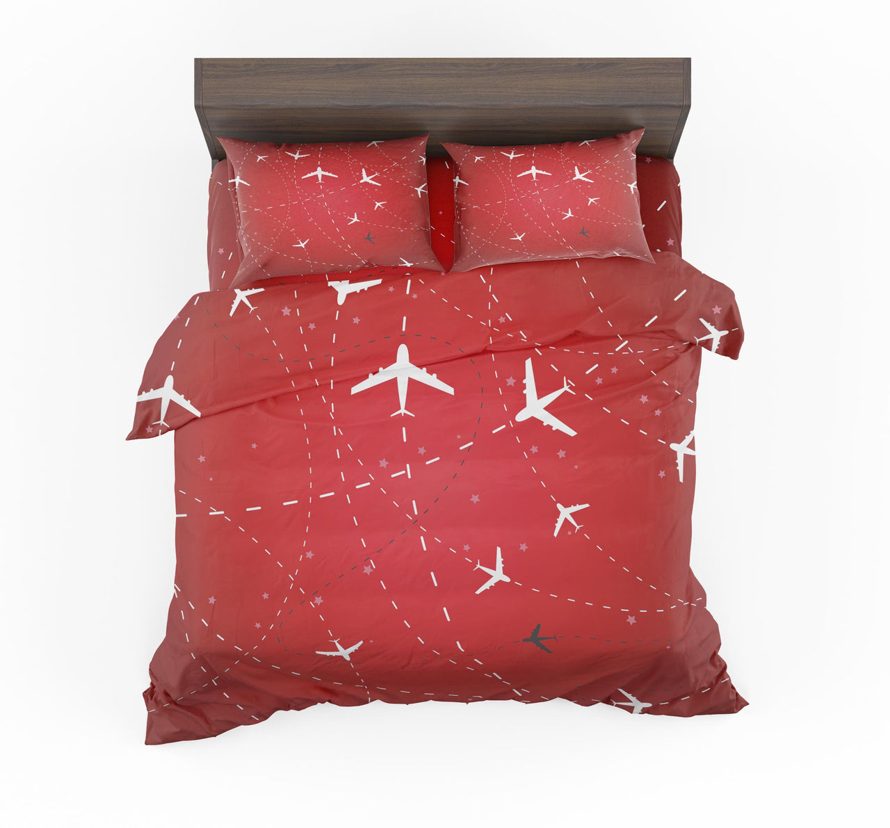 Travelling with Aircraft (Red) Designed Bedding Sets