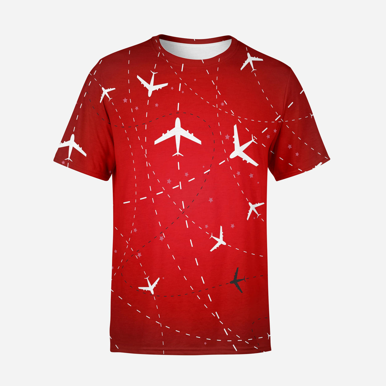 Travelling with Aircraft (Red) Designed 3D T-Shirts
