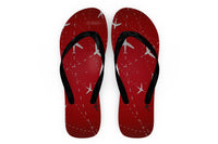 Thumbnail for Travelling with Aircraft (Red) Designed Slippers (Flip Flops)