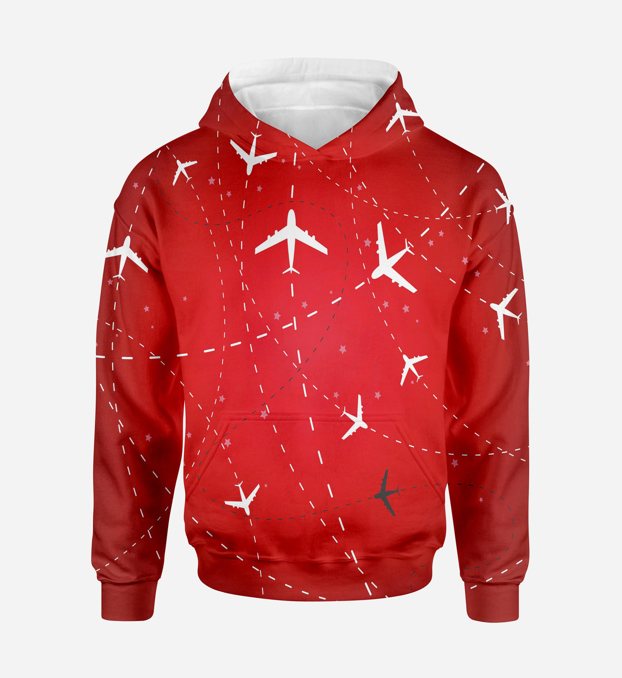 Travelling with Aircraft (Red) Printed 3D Hoodies