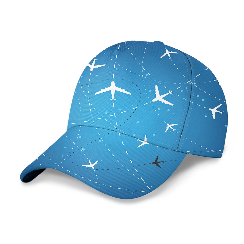 Travelling with Aircraft Designed 3D Peaked Cap