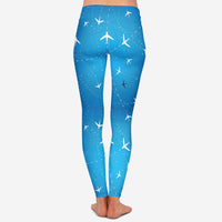 Thumbnail for Travelling with Aircraft (Blue) Designed Women Leggins