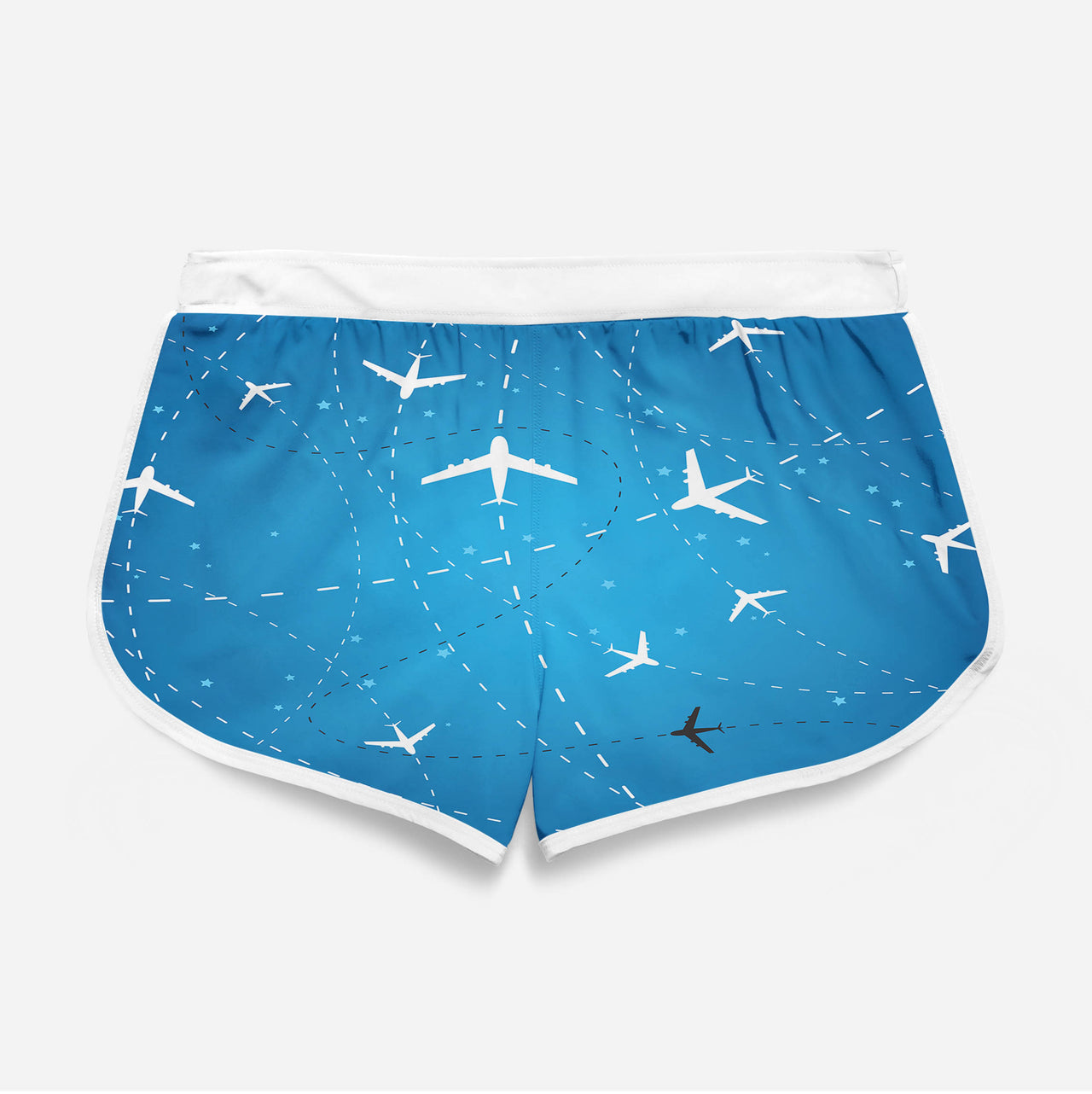 Travelling with Aircraft (Blue) Designed Women Beach Style Shorts