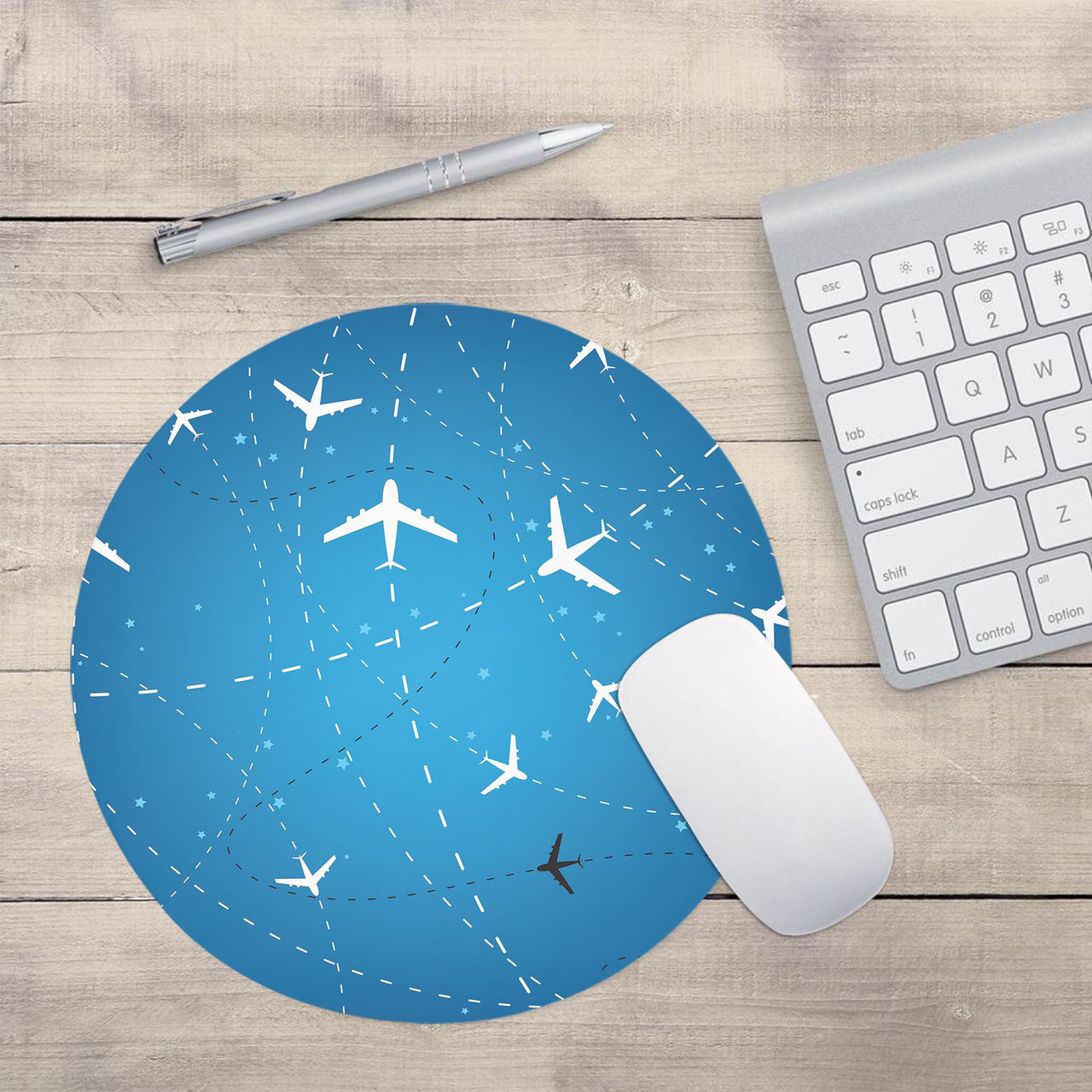 Travelling with Aircraft (Blue) Designed Mouse Pads