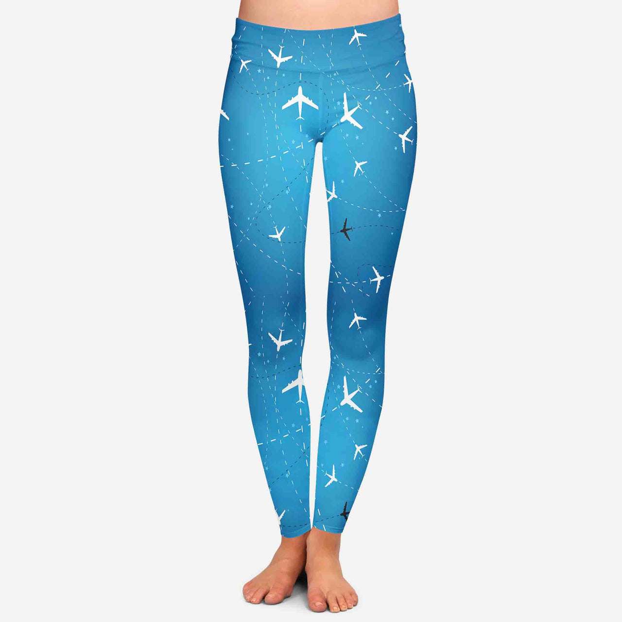 Travelling with Aircraft (Blue) Designed Women Leggins