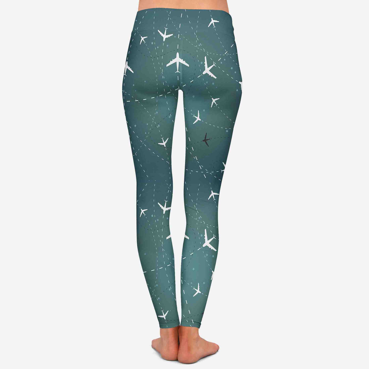 Travelling with Aircraft (Green) Designed Women Leggins