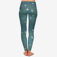 Thumbnail for Travelling with Aircraft (Green) Designed Women Leggins