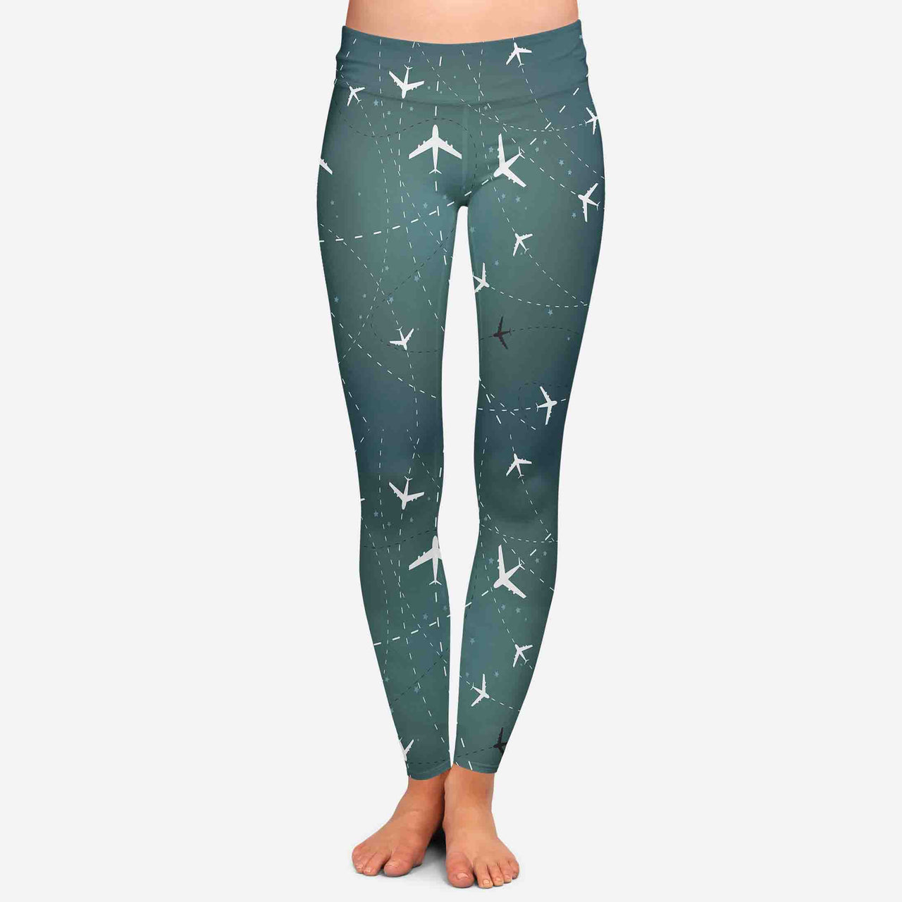 Travelling with Aircraft (Green) Designed Women Leggins