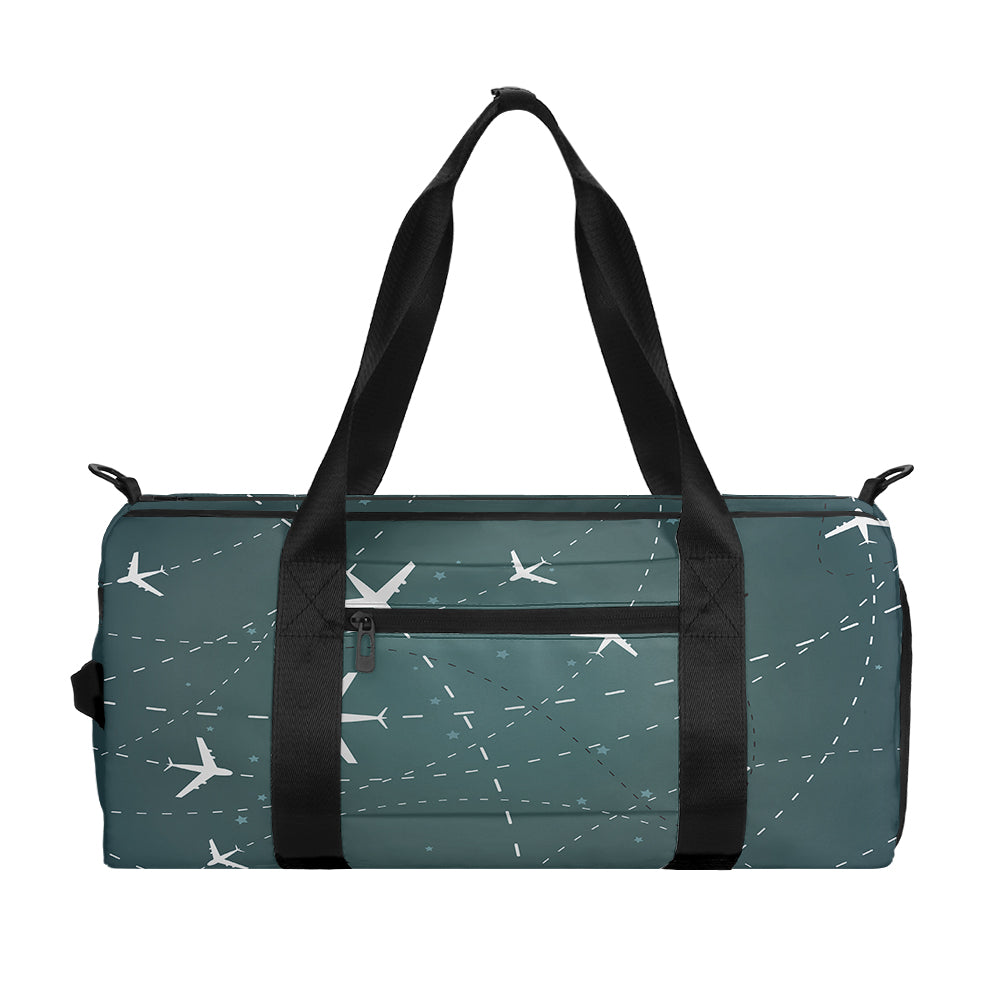 Travelling with Aircraft (Green) Designed Sports Bag
