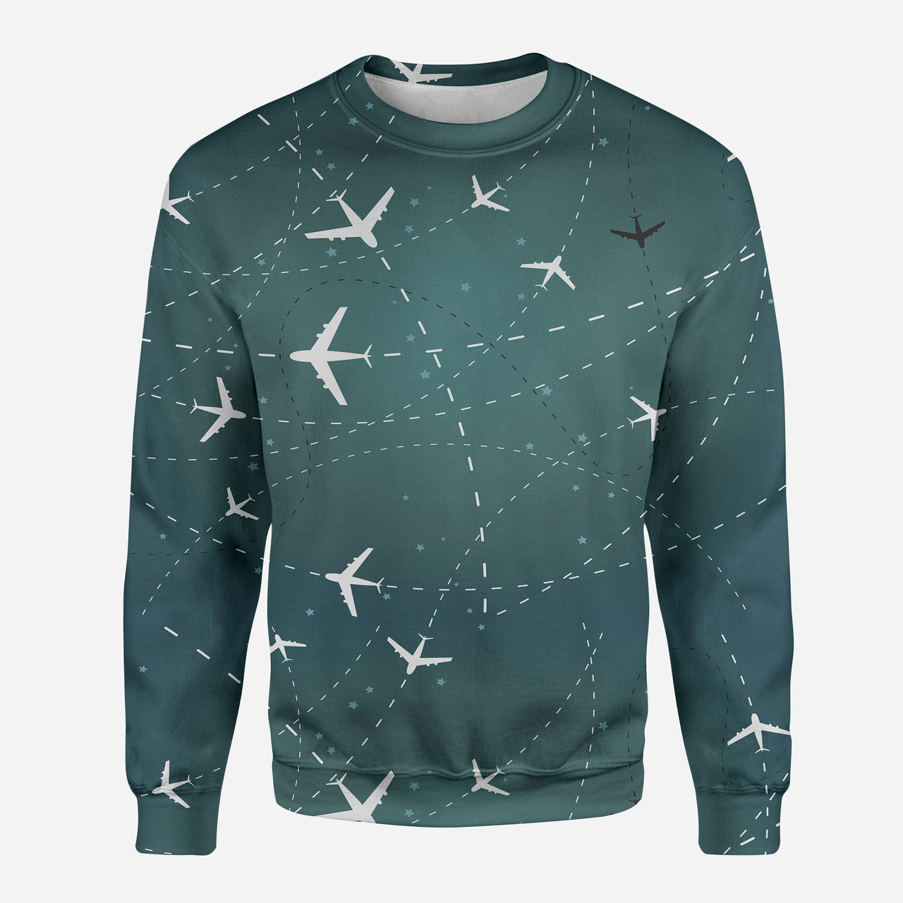 Travelling with Aircraft (Green) Designed 3D Sweatshirts
