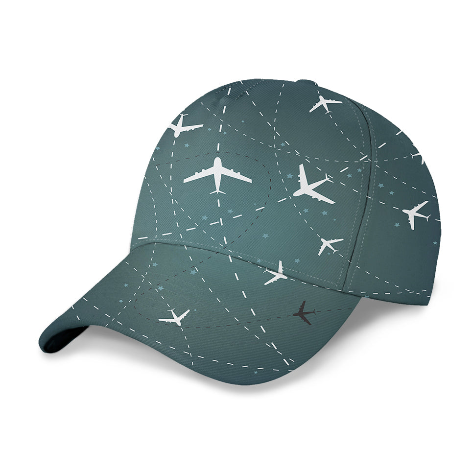 Travelling with Aircraft (Green) Designed 3D Peaked Cap