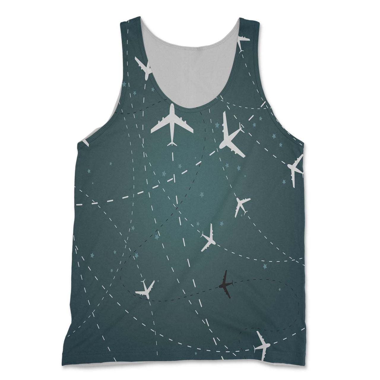 Travelling with Aircraft (Green) Designed 3D Tank Tops
